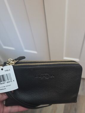 Nwt black double zip